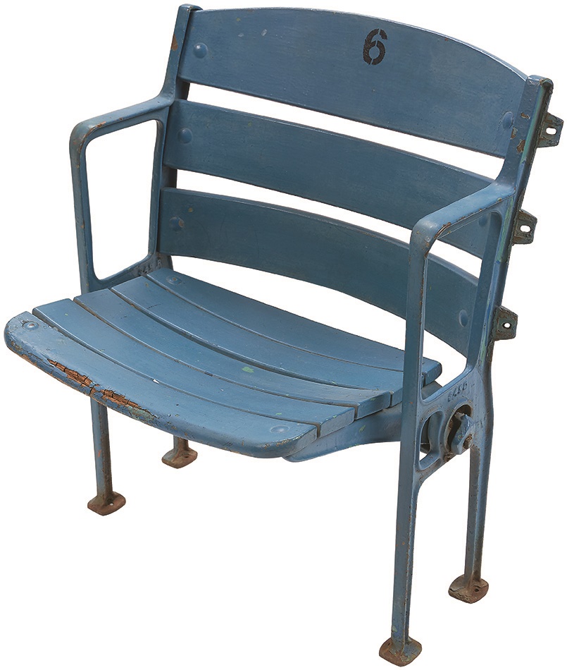 NY Yankees, Giants & Mets - All-Original 1940s Yankee Stadium Seat with #6