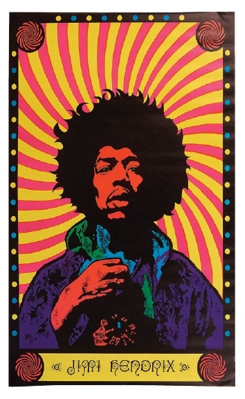 Rock 'N' Roll - Jimi Hendrix Black Light Poster