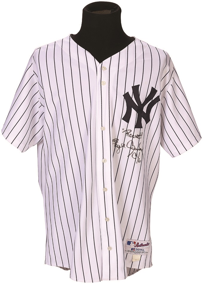 NY Yankees, Giants & Mets - 2002 Roger Clemens New York Yankees Game Worn Jersey (Photomatched to ALDS)