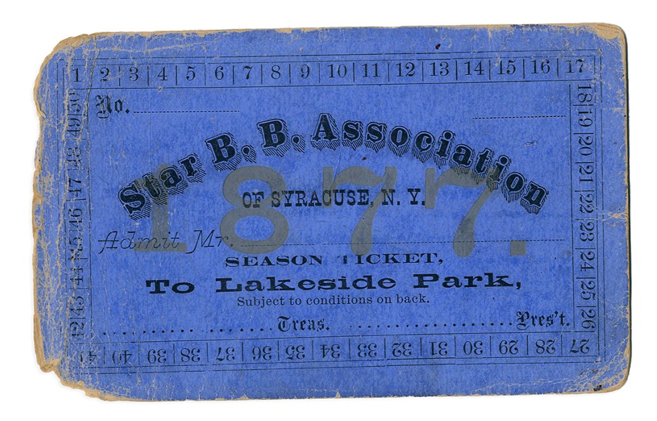 19th Century - 1877 Syracuse Stars Season Pass
