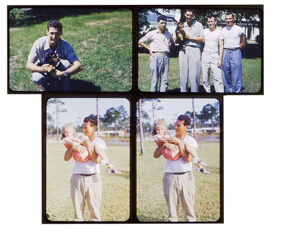 The Ted Williams Family Collection - Four Ted Williams With Friends & Family Original Chromes (4) (ex-Ted Williams Family)