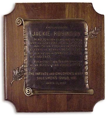 - 1957 Jackie Robinson Juvenile Delinquency Figural Plaque