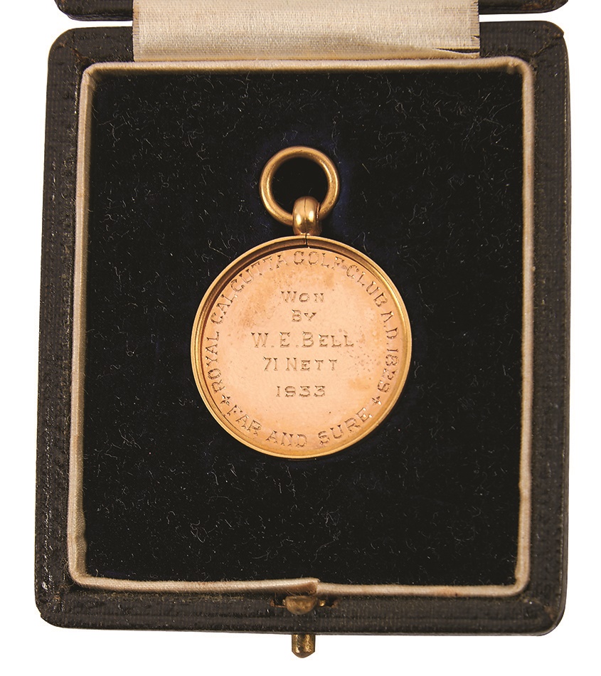 - Famed 1933 Royal Calcutta (India) Golf Club 18K Gold Medal in Original Box