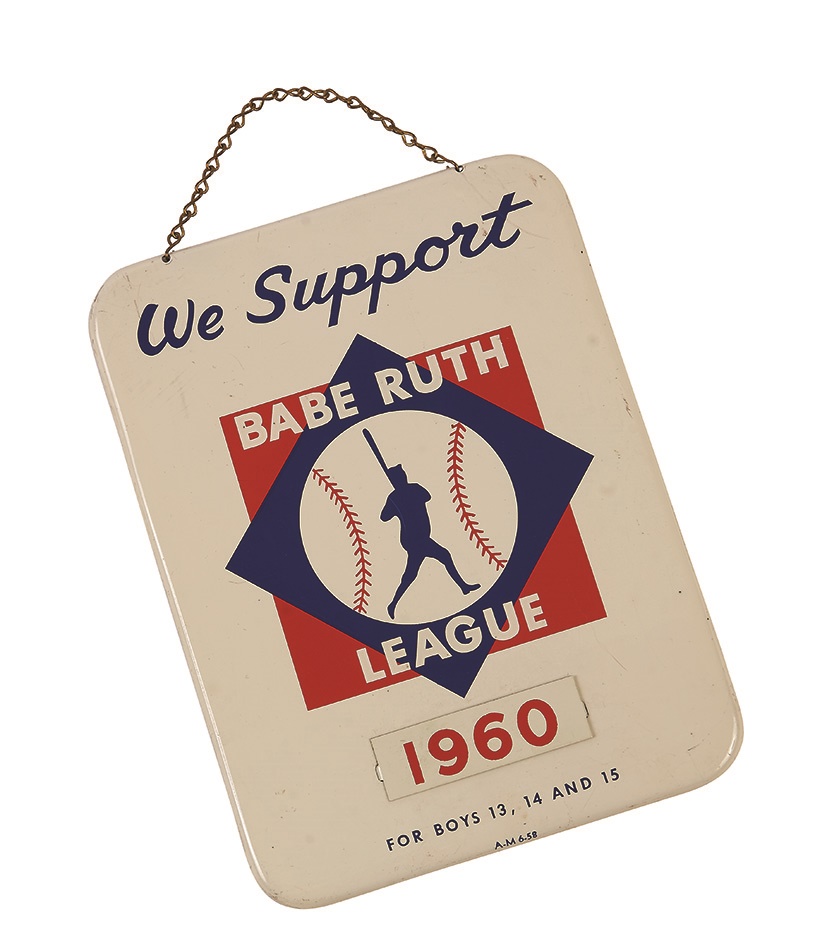 Ruth and Gehrig - 1960 Babe Ruth League Metal Sign