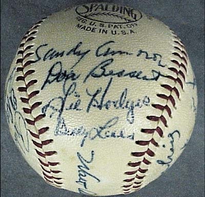 - 1955 World Champion Brooklyn Dodger Signed Baseball