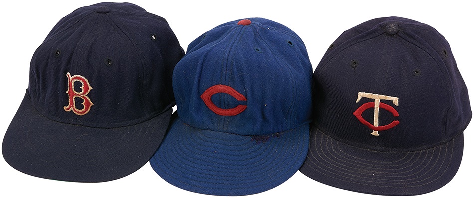 Baseball Equipment - Professional Model Cap Collection Including 1940s Cubs (3)