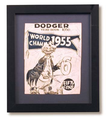 - 1956 Brooklyn Dodgers Signed Yearbook Cover