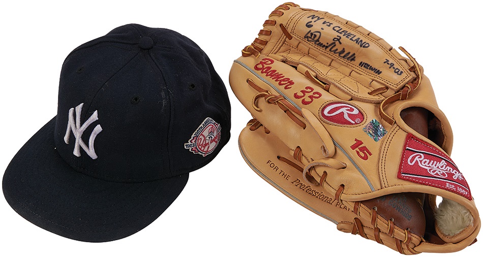 NY Yankees, Giants & Mets - 2003 David Wells New York Yankees Game Used Hat and Glove