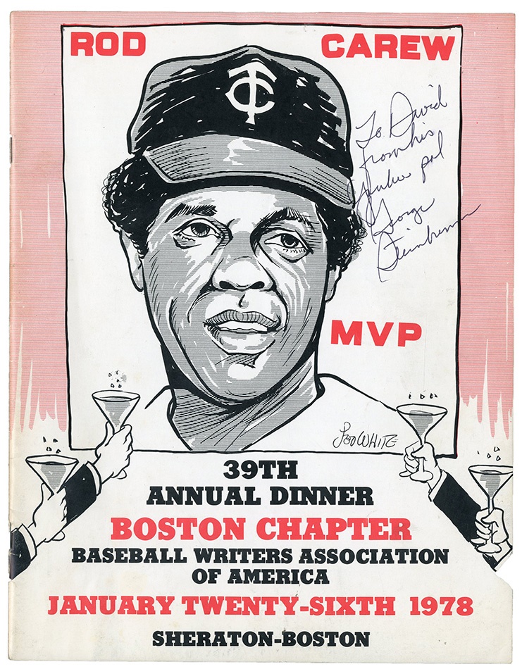 NY Yankees, Giants & Mets - 1978 George Steinbrenner Signed BOSTON Dinner Program