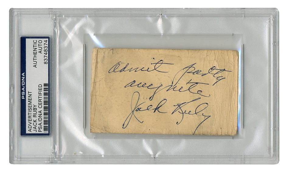 Jack Ruby Signed Carousel Club Card