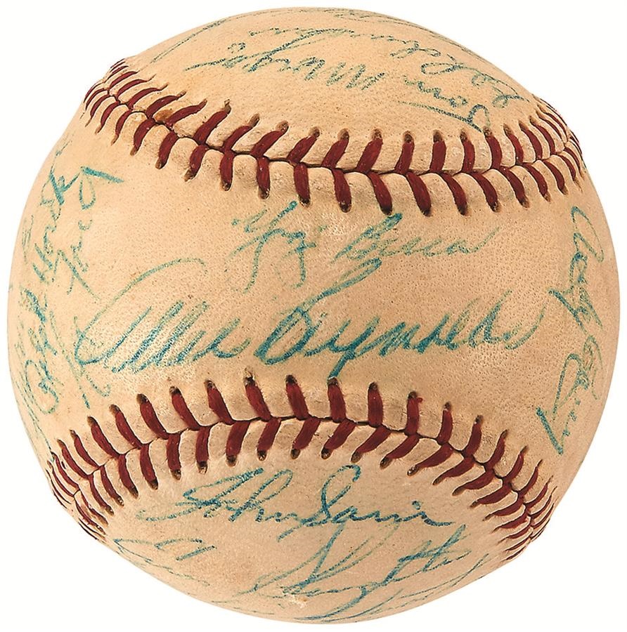 NY Yankees, Giants & Mets - 1954 NY Yankees Signed Baseball