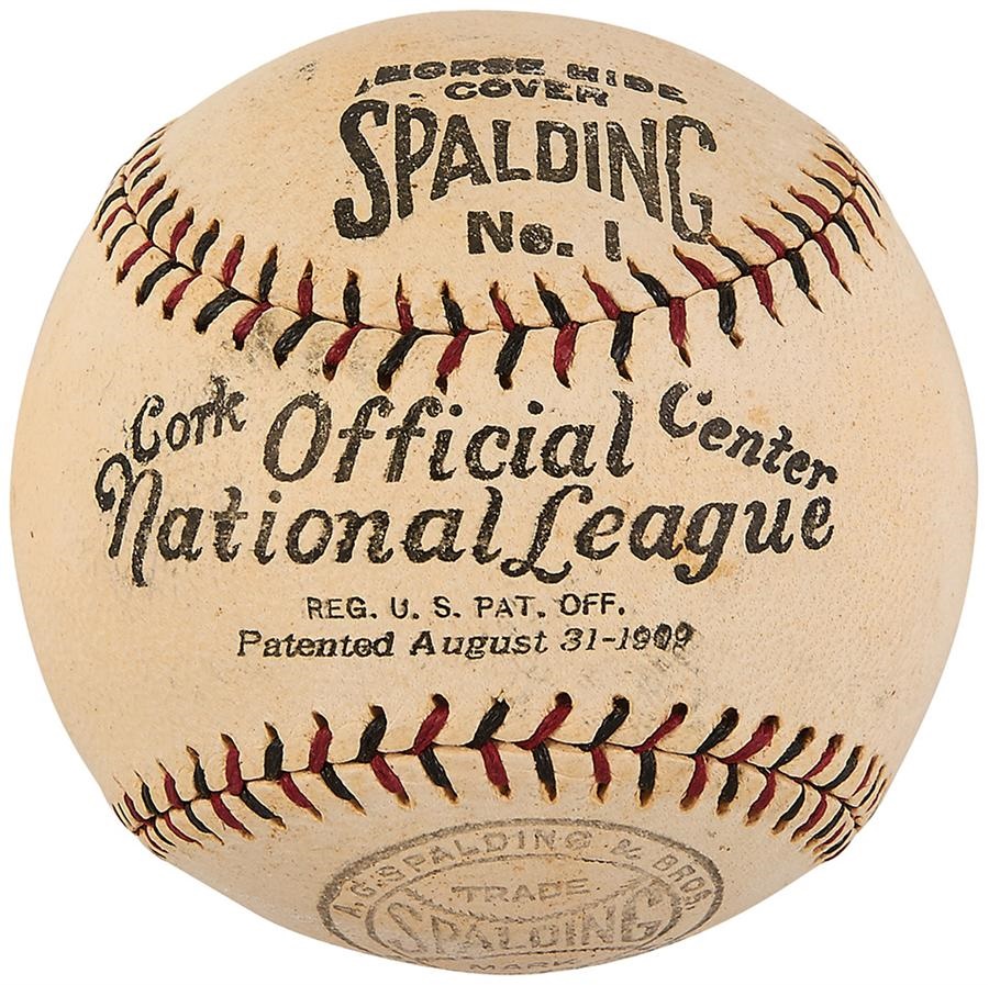Baseball Equipment - 1909 Patent Date Spalding Official National League Ball