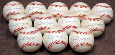 - One Dozen Joe DiMaggio Single Signed Baseballs from His Estate
