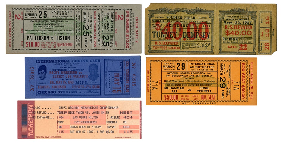 Muhammad Ali & Boxing - Boxing Ticket Collection Including Demsey vs.Tunney Full Ticket (6)