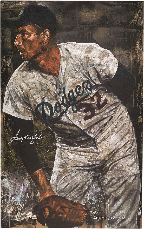 Sports Fine Art - Sandy Koufax Signed Limited Edition Giclee By Stephen Holland