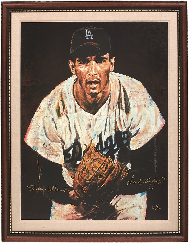 Sports Fine Art - Sandy Koufax "The Stare" Signed Giclee By Stephen Holland