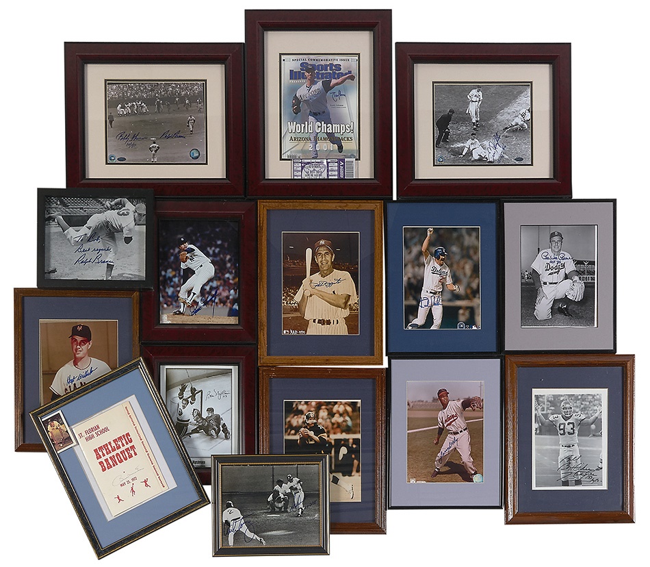 Baseball Signed Photo Collection Including Joe DiMaggio & Billy Martin