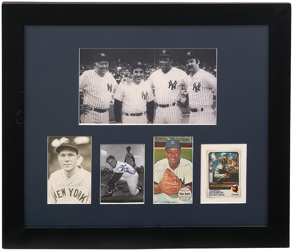 NY Yankees, Giants & Mets - The Yankees Catchers Signed by Dickey, Berra, Howard and Munson