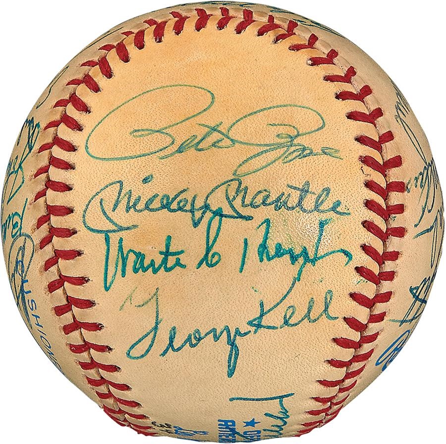 Mantle & DiMaggio Baseball HOF Signed Baseball