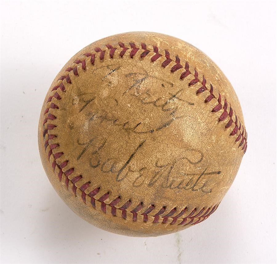 Ruth and Gehrig - Babe Ruth Signed Baseball "To Fritz"