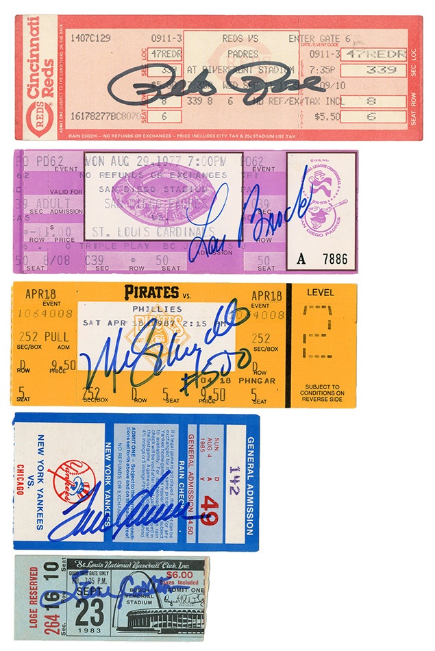 Tickets, Publications & Pins - Historic Games Signed Tickets (5)