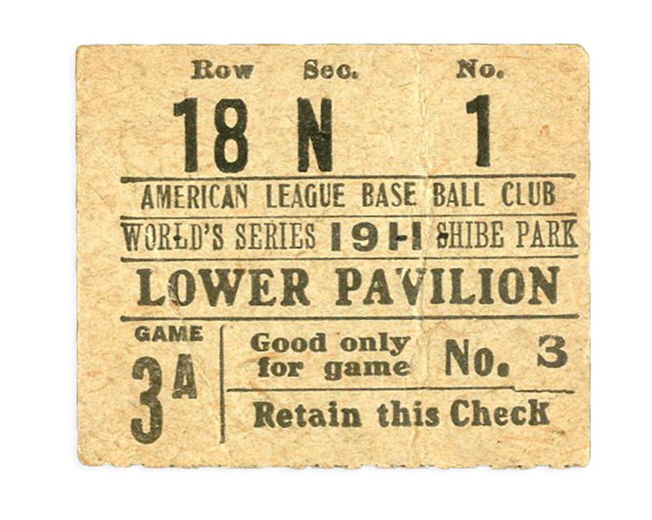 1911 World Series Ticket Stub At Shibe Park