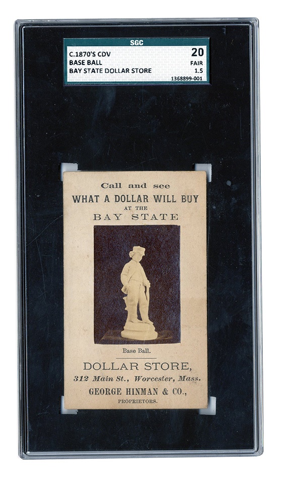 19th Century - 1870s Bay State Dollar Store Baseball Carte-de-Visite