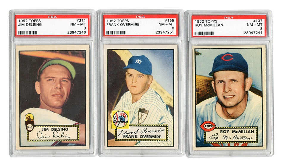 1952 Topps PSA 8 NM-MT Cards (3)