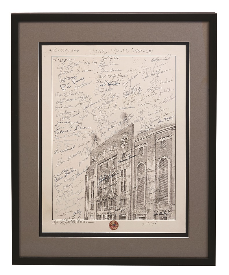 NY Yankees, Giants & Mets - NY Yankees Limited Edition Print With A Whopping 120+ Signatures