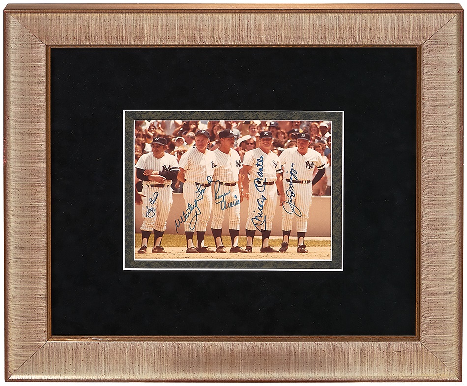 NY Yankees, Giants & Mets - Mickey Mantle, Joe DiMaggio, Roger Maris, Whitey Ford & Yogi Berra Signed Photo