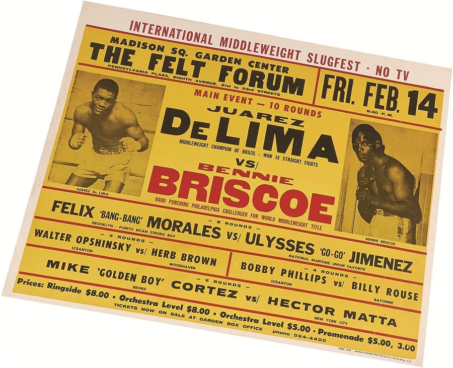 Muhammad Ali & Boxing - 1969 Juarez DeLima vs. Bennie Briscoe On-Site Fight Poster