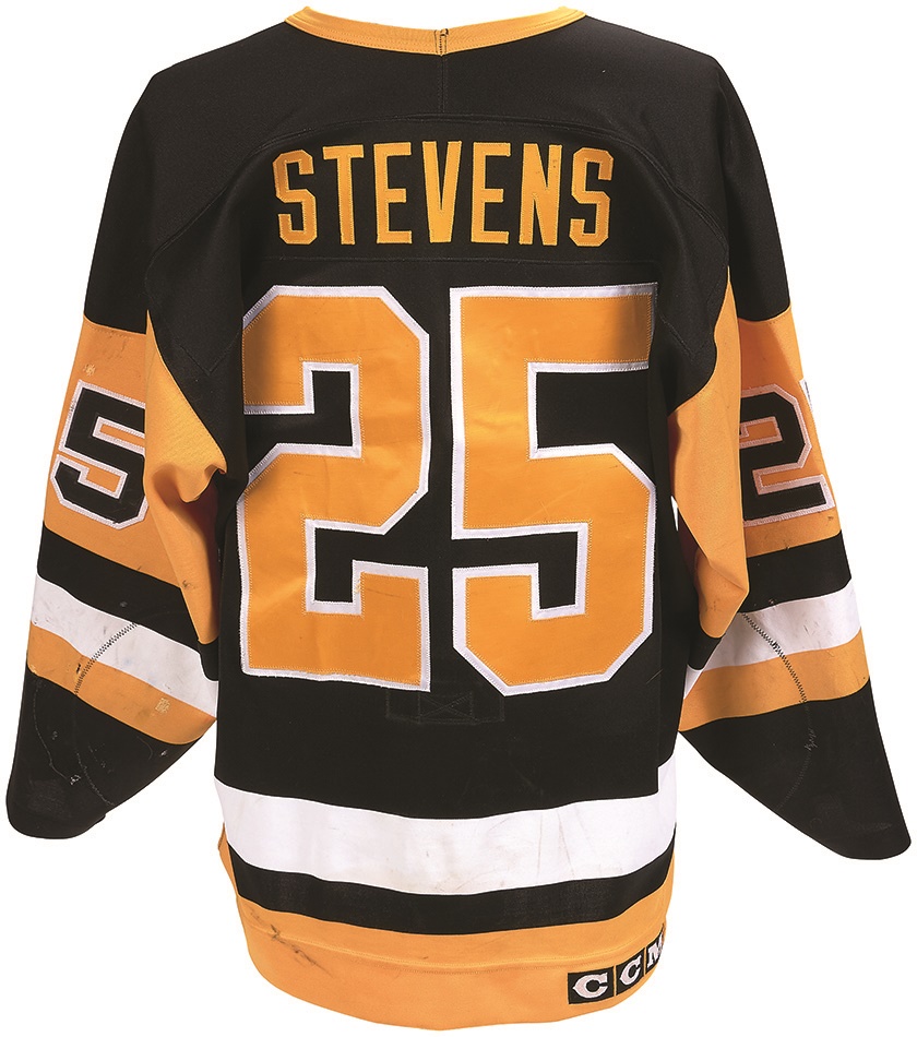 - 1990-91 Kevin Stevens Pittsburgh Penguins Game Worn & Photo-Matched Jersey