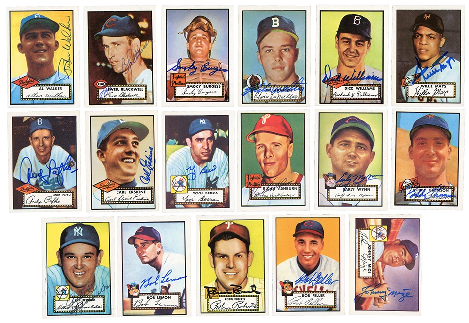 Baseball Autographs - 1952 Topps Baseball Partially Signed Reprint Set (271 Signed)