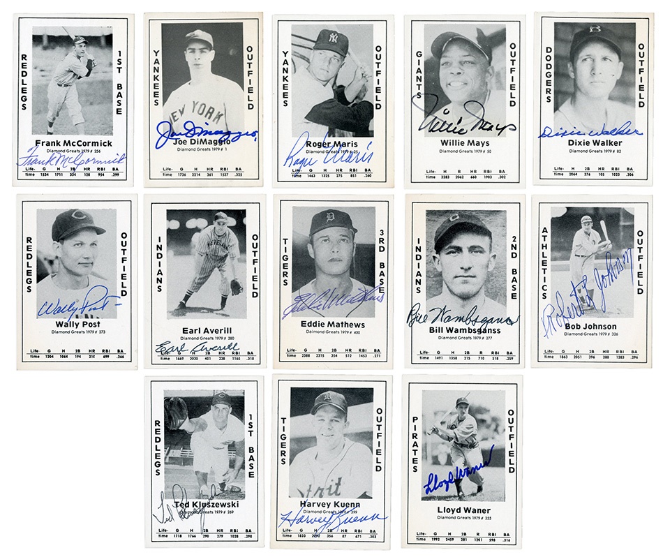 Baseball Autographs - 1979 Diamond Greats Baseball Partially Signed Set (284 Signed)