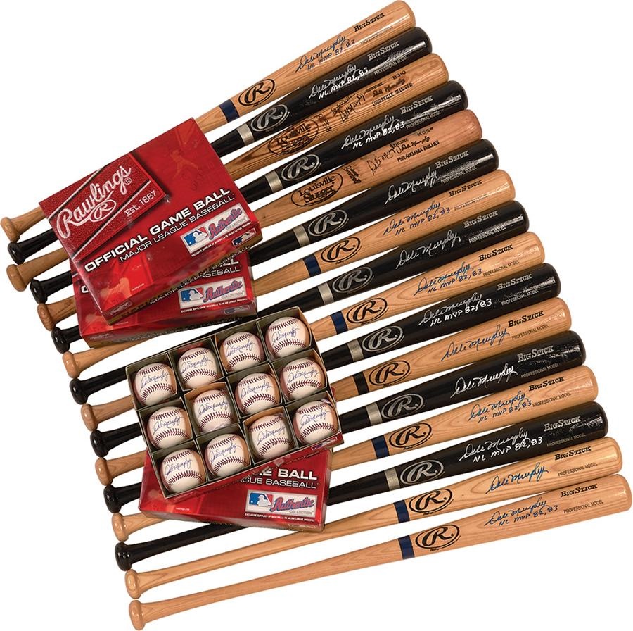 Baseball Autographs - Dale Murphy Bats and Baseballs from Private Signing (440+pieces)