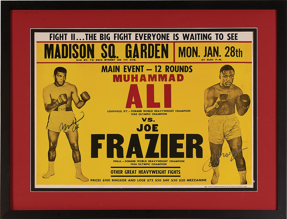 Muhammad Ali & Boxing - Muhammad Ali v Joe Frazier II Autographed Site Poster
