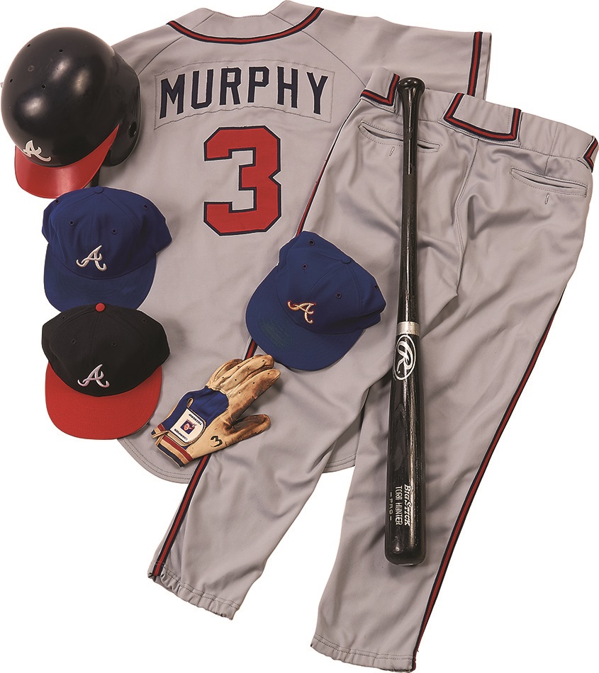 Baseball Equipment - Dale Murphy Game Used Uniform & Bat, Batting Helmet & more