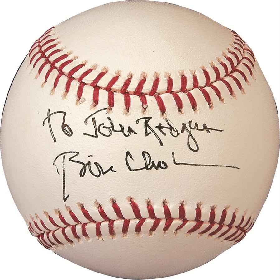 Baseball Autographs - Bill Clinton Signed Baseball