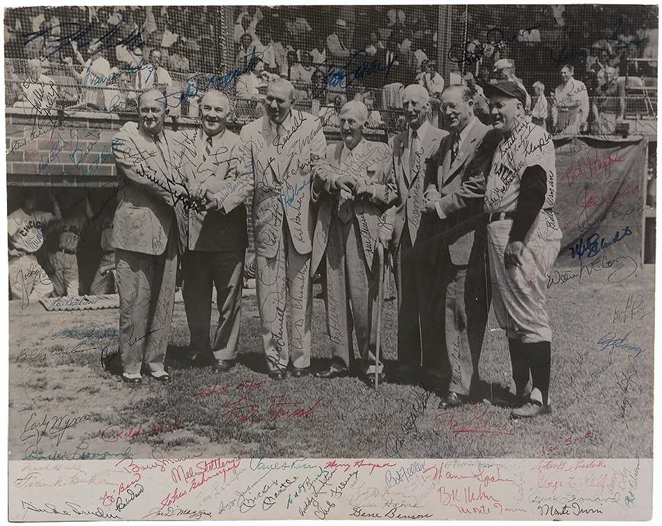 Baseball Autographs - Amazing Old Timers' Game Signed Photograph