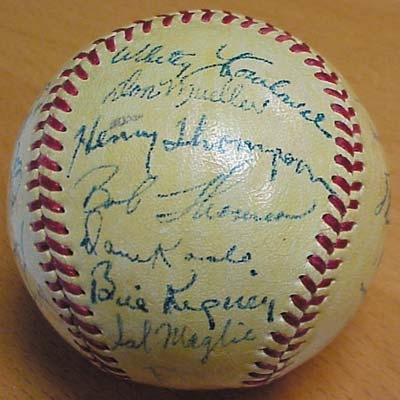 - 1951 New York Giants Team Signed Baseball