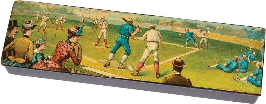 19th Century - 19th Century Baseball Pencil Box
