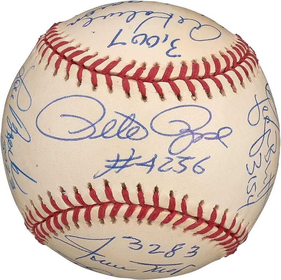 Baseball Autographs - 3,000 Hit Signed Baseball with Notations