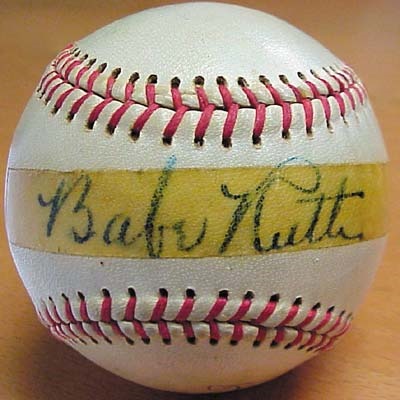 - 1940's Babe Ruth Single Signed Baseball