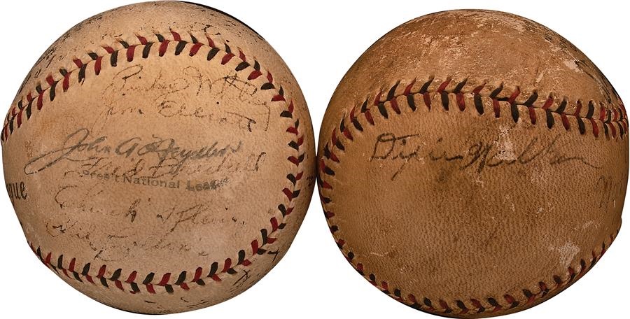 Baseball Autographs - 1930s Phillies and Dixie Walker Signed Baseballs (2)