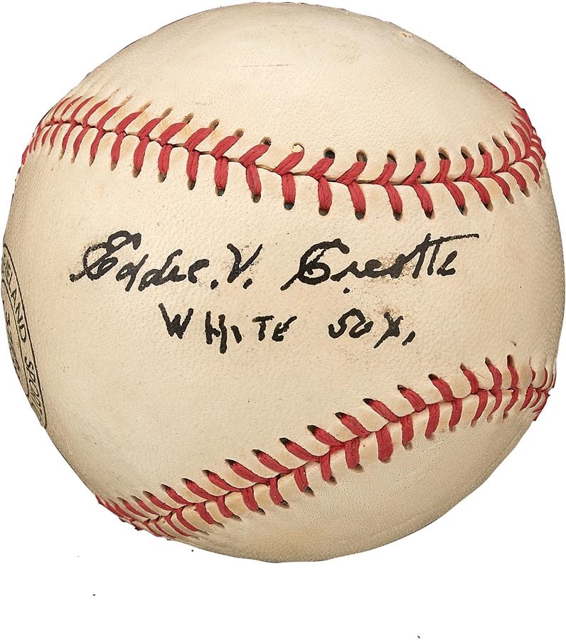 Baseball Autographs - Eddie Cicotte Single Signed Baseball