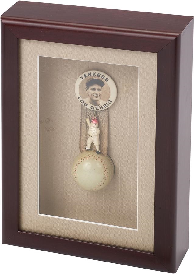 Ruth and Gehrig - 1940s Lou Gehrig Pin with Ornaments