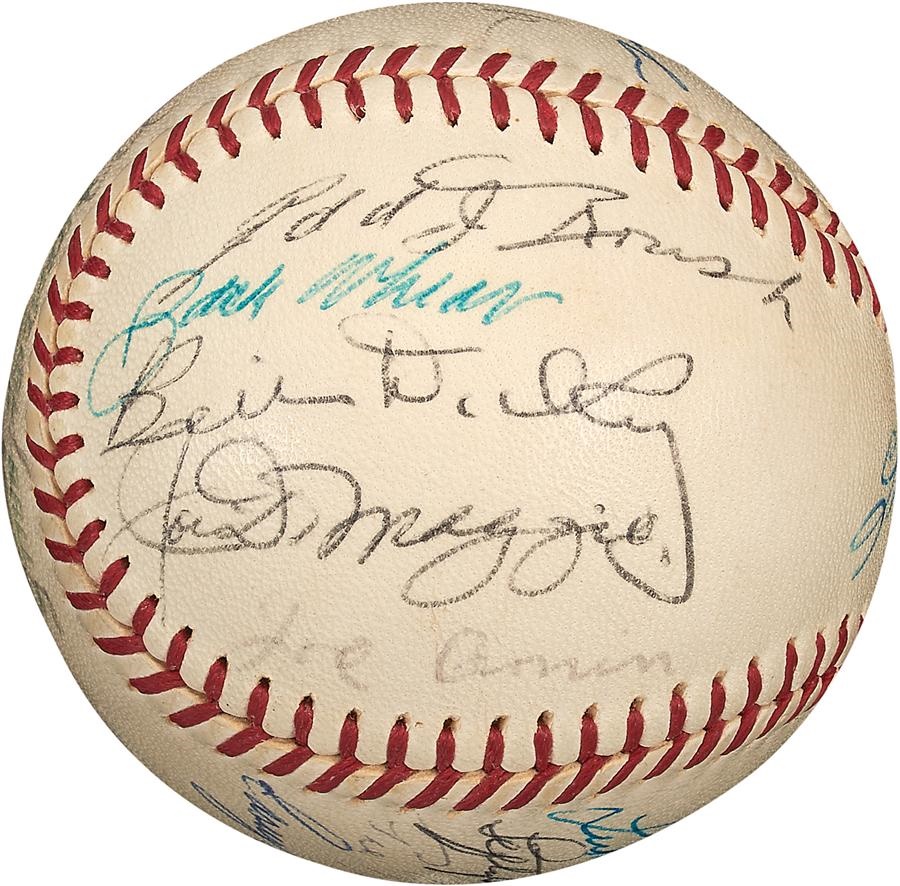 Baseball Autographs - 1968 Hall of Famers Signed Baseball with Stengel and DiMaggio