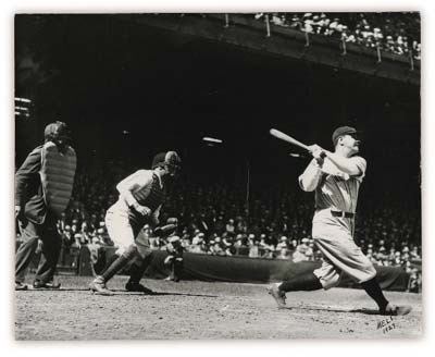 - 1927 Babe Ruth Home Run Photograph (7.5x9.5")