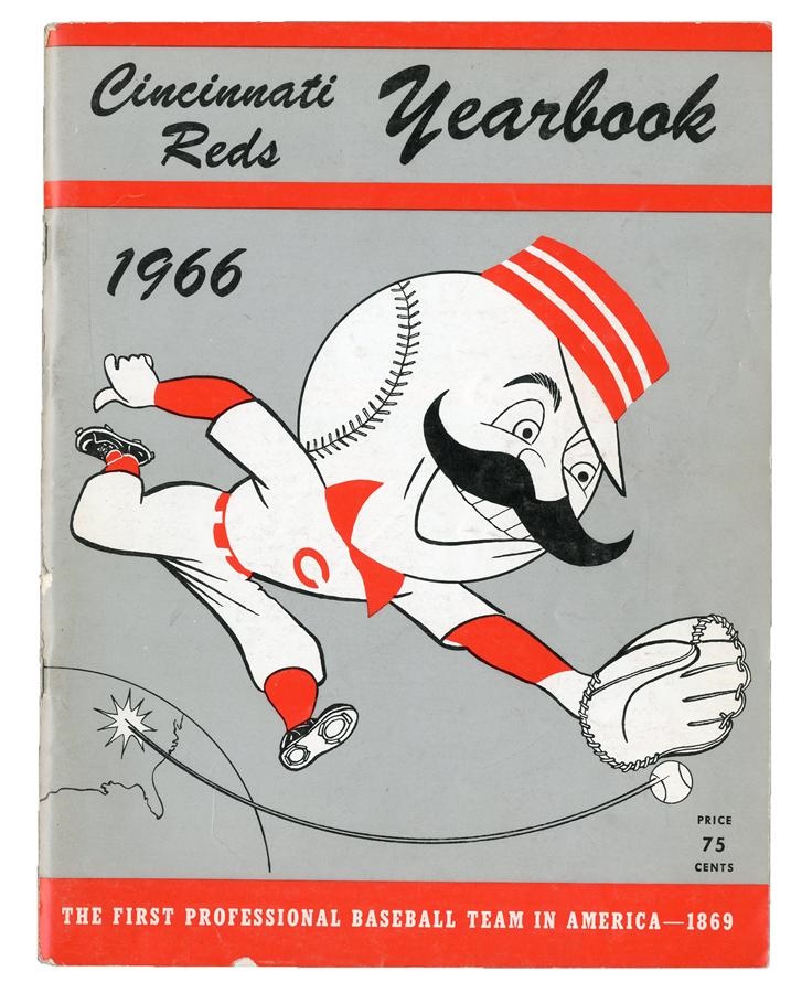 Baseball Autographs - 1966 Cincinnati Reds Yearbook Signed by All Players & Coaches