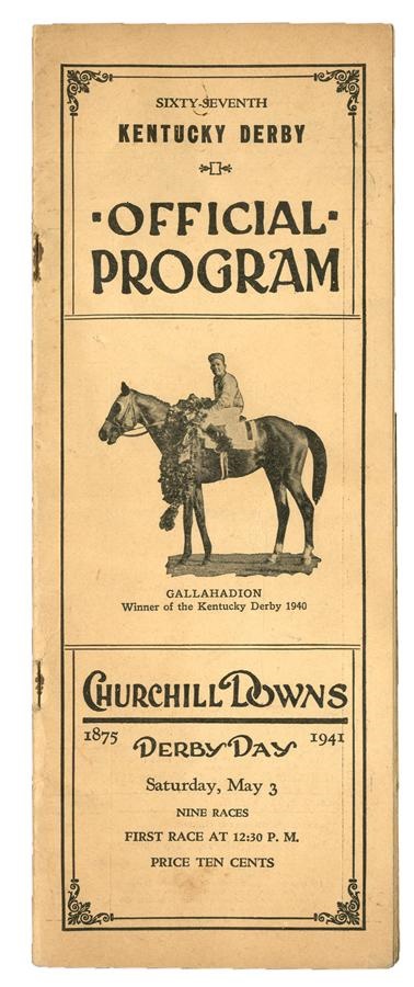 Horse Racing - Whirlaway 1941 Kentucky Derby Triple Crown Program